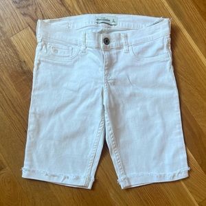 Abercrombie & Fitch Kids Girls White Denim Bermuda Shorts